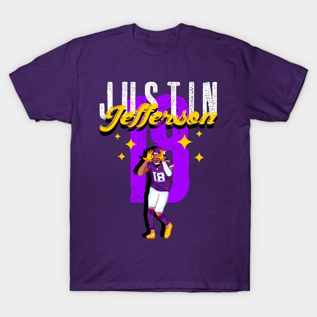 Justin Jefferson 18 - Minnesota Vikings T-Shirt by Mic jr